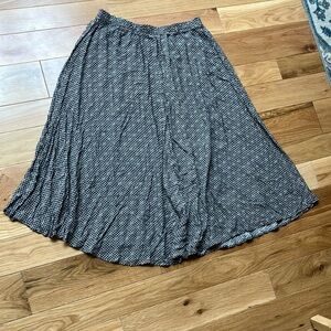 Vintage Blue Black and White A-Line Skirt 2X